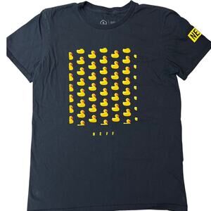 Neff Size Med Rubber Duck Logo Graphic Black Short Sleeve T-Shirt